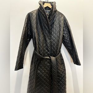 Missguided | Faux Leather Quilted Trench